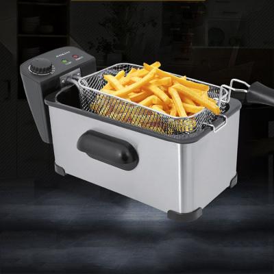 China Easy Operate 2000W 3.5L Oil Capacity Rectangle Stainless Steel Electric Deep Fryer for sale