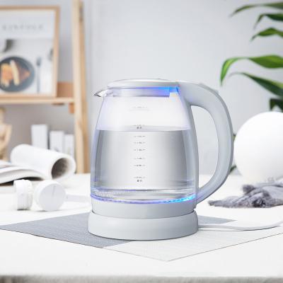 China 360 Degree Kitchen Appliances 1.8L 220v Heater Low Rotation Electric Kettle Manufacturer Modern Glass Kettle for sale