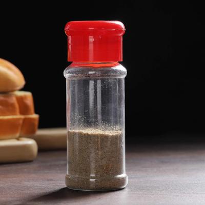 China 3.5oz 100ml Viable Plastic Powder Shaker Herb and Spice Tools Condiment Jar Spice Packaging Shaker Salt Bottle and Jars for sale