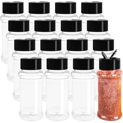 China Various Sizes Sustainable Wholesale Kitchen Pepper Powder Spice Jar With Label Salt Shaker Empty Plastic Spice Bottle Jars For Packaging for sale