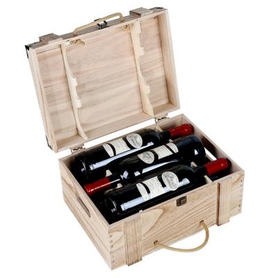 China China Factory Wholesale Production Of Natural Wooden Single Bottle Wine Box Engraved Logo Wooden Wine Box for sale