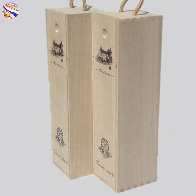 China Europe high quality check wooden wine gift box wooden wine boxes for sale red wine woden box with logo for sale