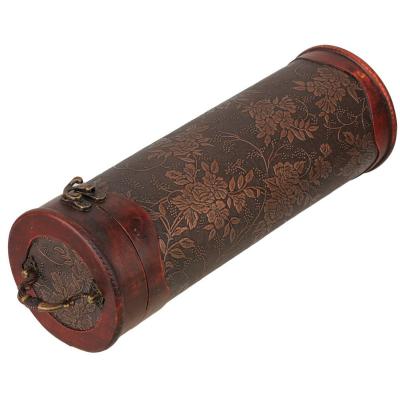 China Gift Classic Style European Metal PU Material Leather With Handle Wine Package Wine Gift Box for sale