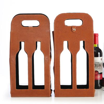 China Newest Design Recyclable Leather Wine Box Wine Box Packaging Promotion Leather Wine Boxes Leather Boxes for sale