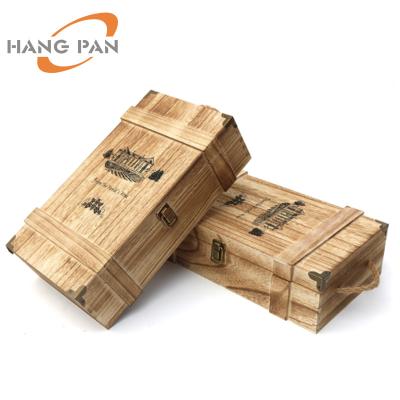 China Recyclable Factory Directly Sell Wooden Bottle Gift Box Wine Gift Box High Quality Wine Glass Packing Box for sale