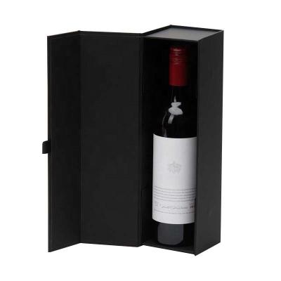 China Luxury Black Cardboard Wine Box Red Wine Box Personalized Gift Box for sale