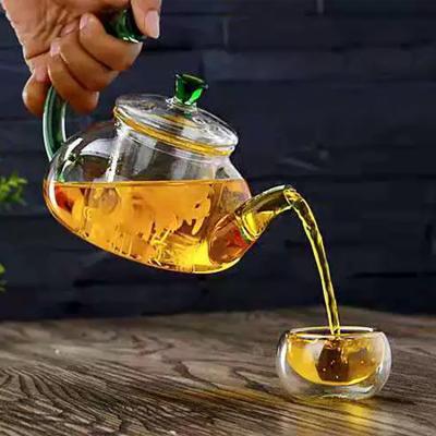 China Borosilicate Glass Teapot Durable Pyrex Glass Heat Resistant Clear Teapot With Glass Infuser for sale