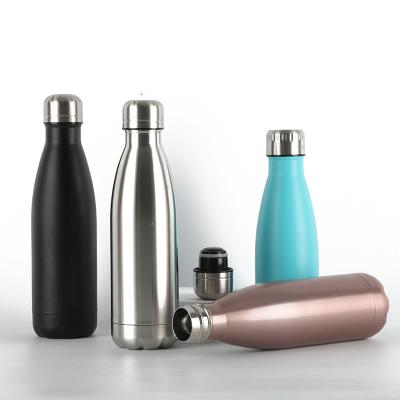 China Sustainable 500ml Double Wall Vacuum Insulated Stainless Steel Cola Shape Water Bottle for sale