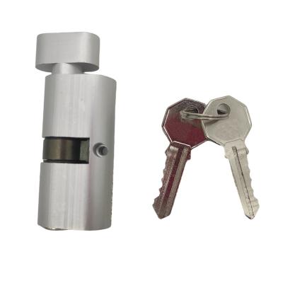 China Door Security Mexico Door Lock High Quality Oval Cylinder With 2 Brass Keys Aluminum Color for sale