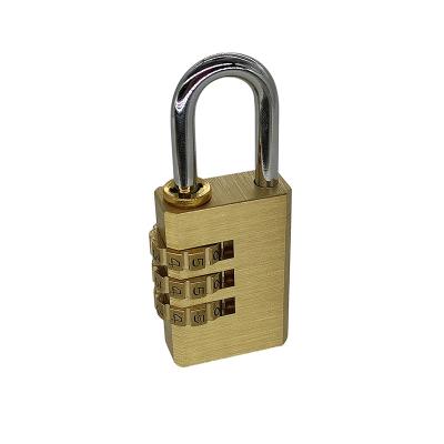 China Cabinet Door 3 Dight Combination Password Brass Padlock Code Luggage Cabinet Brass Padlock for sale