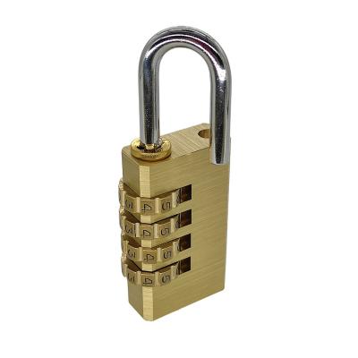 China Door Security 4 Dight Combination Password Brass Padlock Code Luggage Cabinet Brass Padlock for sale