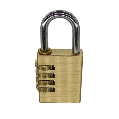 China Yellow Brass Cabinet Door 4 Digit Password Padlock Code Luggage Cabinet Padlocks for sale