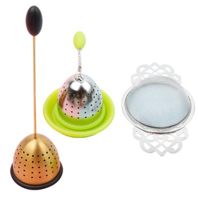 China Sustainable Cheap Promotional Gift BPA FREE Tea Leaf Infuser Strainer With Handle for sale