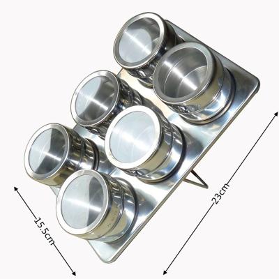 China Sustainable New Arrival Kitchen Gadget Tools High Quality Magnetic Stainless Steel Spice Jar Containers Spice Cans for sale