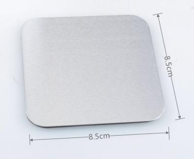 China White High Quality Metal Stocked Sublimation Stainless Steel Stocked Glossy Square Coaster for sale