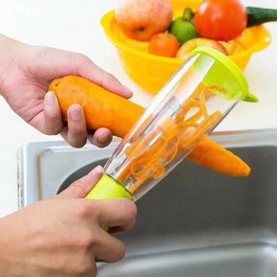 China Sustainable Manual Multi Function Stainless Steel Food Grade Vegetable Fruit Peeler With Container for sale