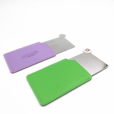 China Custom Agriculture Farming Free Sample Logo EDC Stainless Steel Pocket Card Metal Mirror For Promotion for sale