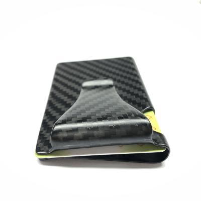 China New Design Business Gift Promotion Business Gift RFID Blocking Slim Carbon Fiber Card Holder Wallet With Money Clip for sale