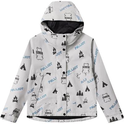 China New Arrival High Quality Breathable Women Print Single Layer Waterproof Jacket for sale