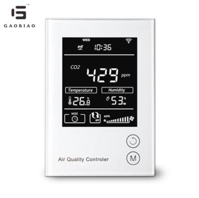 China Tempered Glass +PC Alloy Gaupu GM9-CO2 Capacitive Touch Button Air Quality Controller for sale