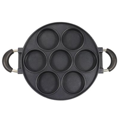 China 2021 Viable Family Kitchen Cake Mold 7 Hole Round Nonstick Aluminum Pancake Pan Maker for sale