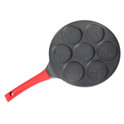 China Traditional Crepe Pan Multifunction Aluminum Kitchen Cookware Egg Pan 7 Hole Nonstick Coating Pancake for sale