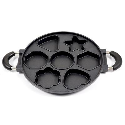 China Viable Mini Pancake Pan Non-Stick Pan Die Cast 7 Hole Cooking Hole for sale