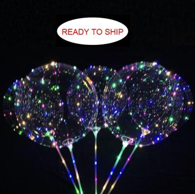 China Gift Toy Factory 24 Hours Fast Shipping LED Bobo Balloon with Stick Pole for Wedding Party Decoration for sale