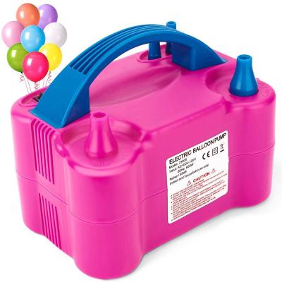 China Double-hole Automatic Inflatable Portable Air Tool Balloon Pump Inflator Electric Balloon Blower for sale