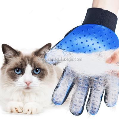 China Sustainable Pet Grooming Gloves , Soft Deshedding Brush Glove for sale