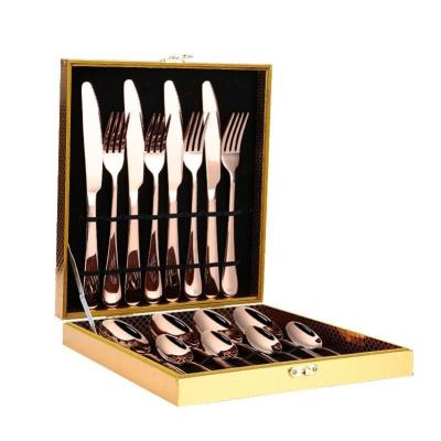 China High Quality Eco - Friendly Design Luxury Stainless Steel Cutlery Set Sustainable With Wooden Box for sale