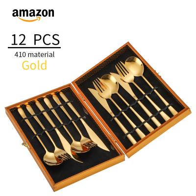 China Factory Wholesale 12/24/36 Pcs Disposable Dinner Knife Fork Spoon Set 24 Piece Stainless Steel Cutlery Sets for sale