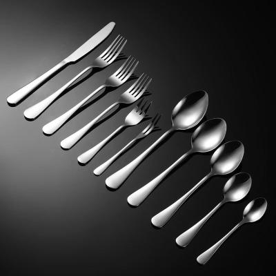 China Viable Manufacturer Wholesale Fast Delivery Restaurant Hotel Stainless Steel Spoon Knife Fork Knife Classic Silver Cutlery Set Bulk Packing for sale