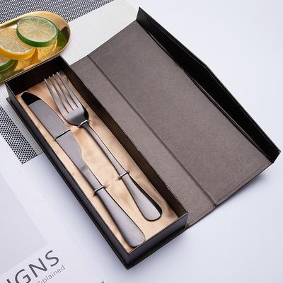 China Viable Custom Gifts Stainless Flatware Set Spoons Forks Gold Cutlery Black Spoon Sets for sale