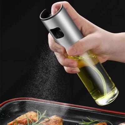 China Viable Hot Kitchen Tools Cook Barbecue Mister Dispenser Stainless Steel Food Glass Bottle Field Kitchen Tools Kit Oil Sprayer for sale