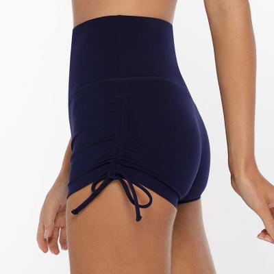 China Breathable Elastic Spandex Hip Yoga Custom High Waisted Lifting Shorts For Women for sale