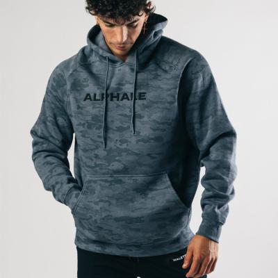 China Anti-wrinkle kangaroo pocket high quality cotton brushed fleece embroidery men's hoodie for sale