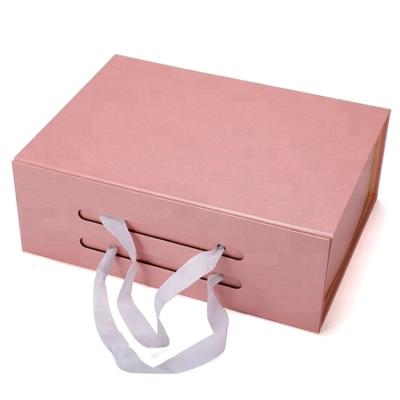 China Folding Book Recyclable Magnetic Gift Wrapping Ribbon Lid Closure Magnet Wholesale Cardboard Box Paper Folding Custom for sale