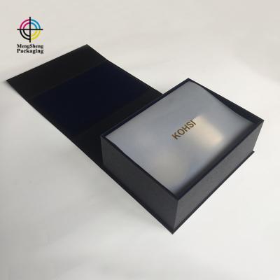 China mengsheng recycled materials valentine's day matte black fancy paper gold logo packaging candle hot stamping luxury boxes with logo for sale