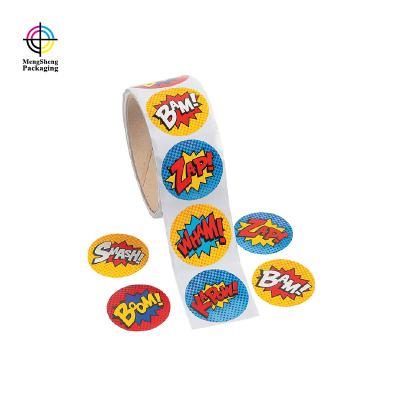 China Custom Barcode Logo Printing Paper Adhesive Label Fancy Round Sticker for sale