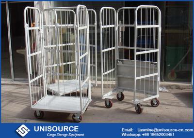 China Storage Nesting Folding Steel Roll Container 500Kg Load For Retail Industry for sale