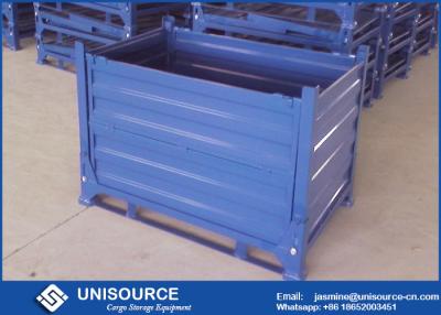 China Powder Coated Foldable Metal Box Heavy Duty Metal Storage Box For Warehouse for sale