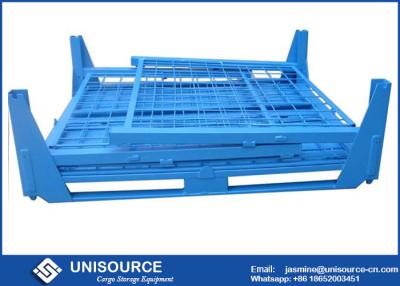 China Unisource Industrial Foldable Metal Box 500 Kg - 2000 Kg Load With Flexible Wheels for sale