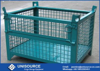 China Warehouse Stackable Foldable Metal Box Wire Mesh Container For Logistics Turnover for sale