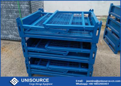 China Galvanized Turnover Steel Mesh Box , Large Metal Storage Boxes For Material Handling for sale