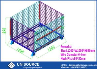 China Storage Teardrop Steel Wire Cage Unisource Industrial For Logistic Transporting for sale