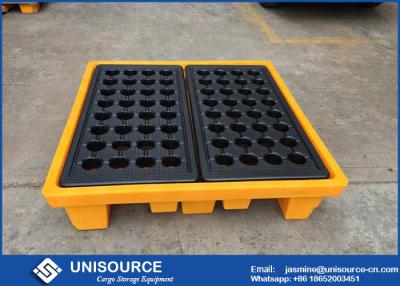 China Polyethylene Industrial Plastic Pallets Safety 4 Drum Molding Oil Drum Pallet for sale