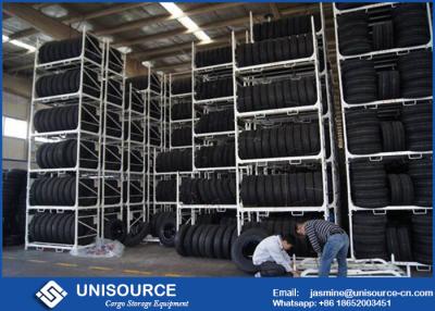 China Vertical Storage Warehouse Tire Racks Max Stack 4 Layers With Metal Stillages for sale