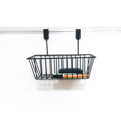 China Sustainable Hanging Kitchen Bath Storage Basket Cabinet Door Iron Metal Storage Basket for sale