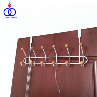 China High Quality Sustainable Metal Iron Bead Door Wooden Coat Hook Hanging Bathroom for sale